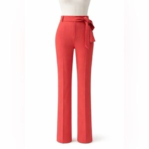 Jules & Leopold Coral High-Waist Straight-Leg Pants | Tie Waist | 25.5” Inseam